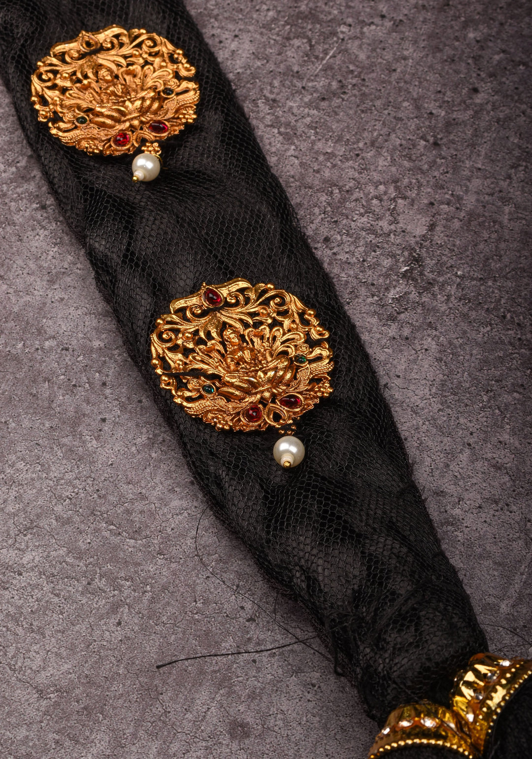 27" Varalakshmi Pooja Decoration Braided Hair Extension with jewels
