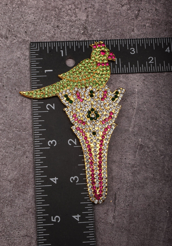 4.5" Varalakshmi Pooja Decoration Stone Studded Parrot