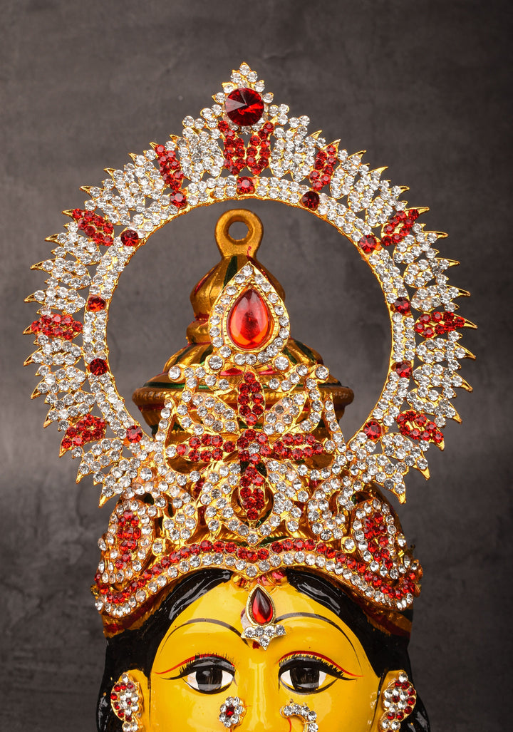 Varalakshmi  Haldi Amman Face with Crown and Jewelry Stone Decoration