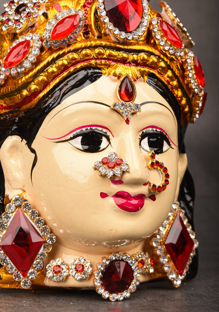 Varalakshmi  Amman Face with Crown and Jewelry Stone Decoration