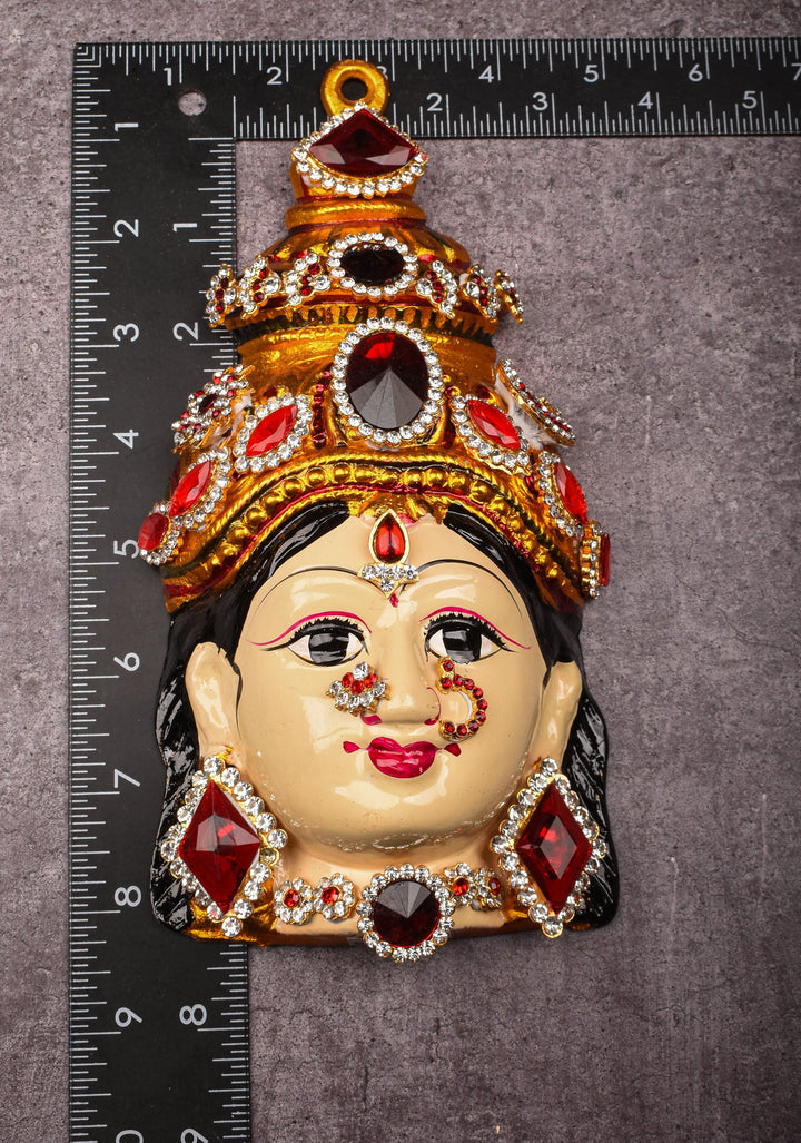Varalakshmi  Amman Face with Crown and Jewelry Stone Decoration