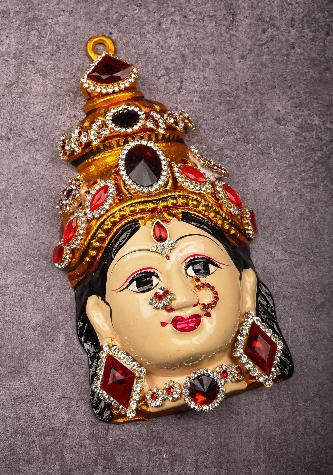 Varalakshmi  Amman Face with Crown and Jewelry Stone Decoration
