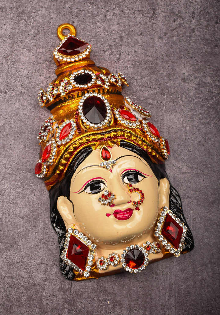 Varalakshmi  Amman Face with Crown and Jewelry Stone Decoration