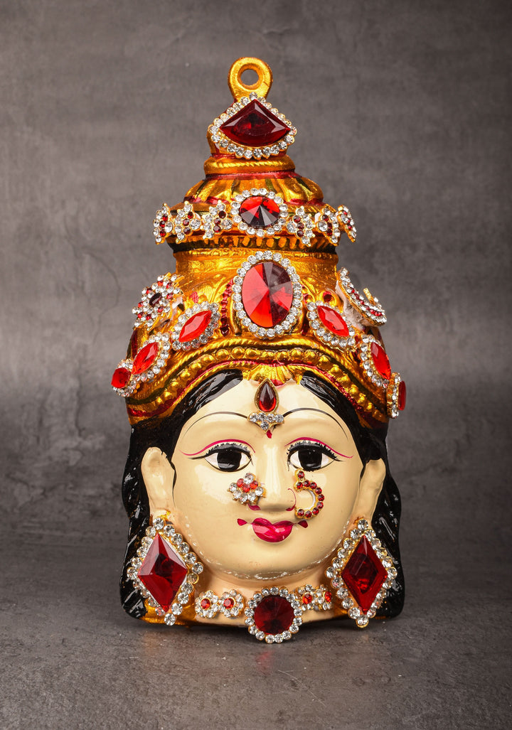 Varalakshmi  Amman Face with Crown and Jewelry Stone Decoration