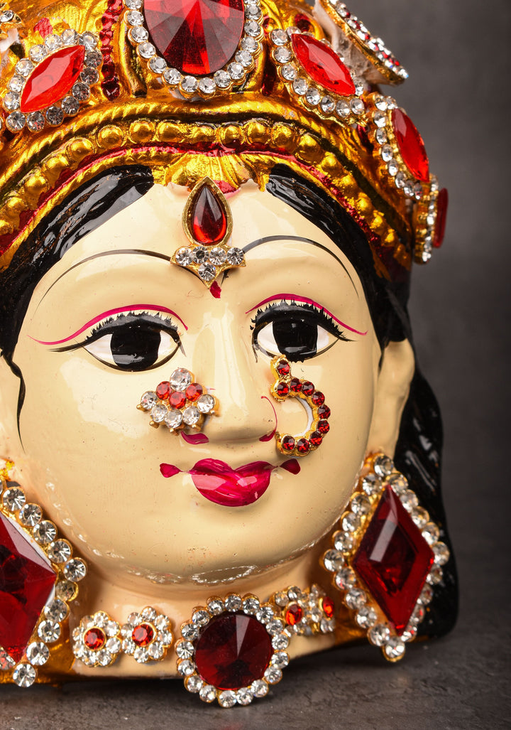 Varalakshmi  Amman Face with Crown and Jewelry Stone Decoration