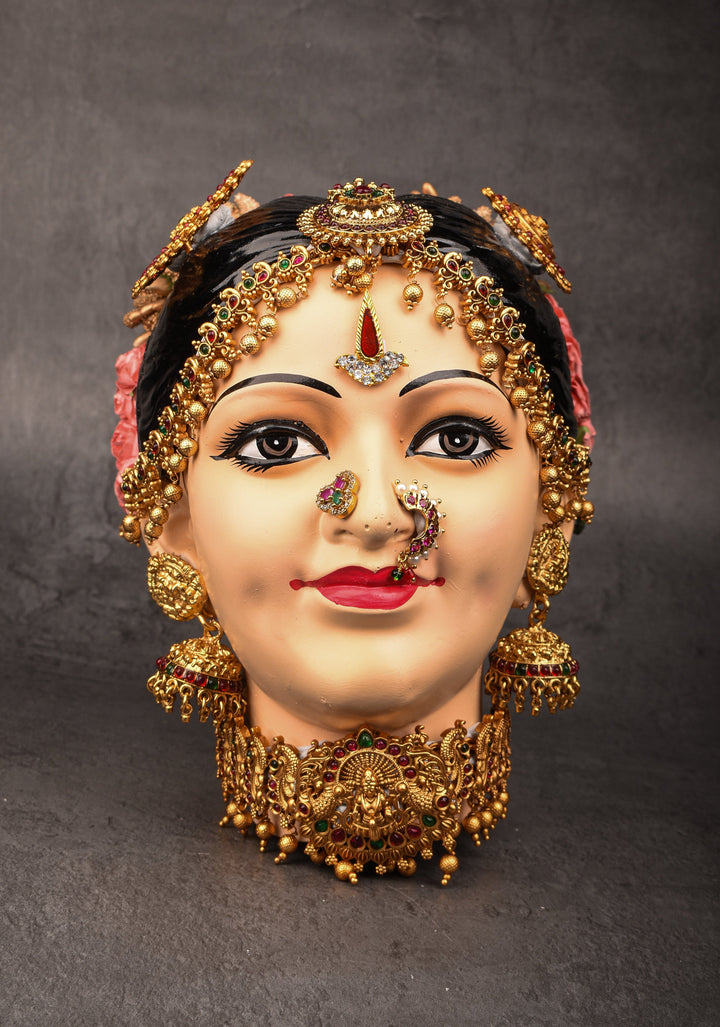 Varalakshmi Amman Face -Elaborate with Jewelry Stone Decoration
