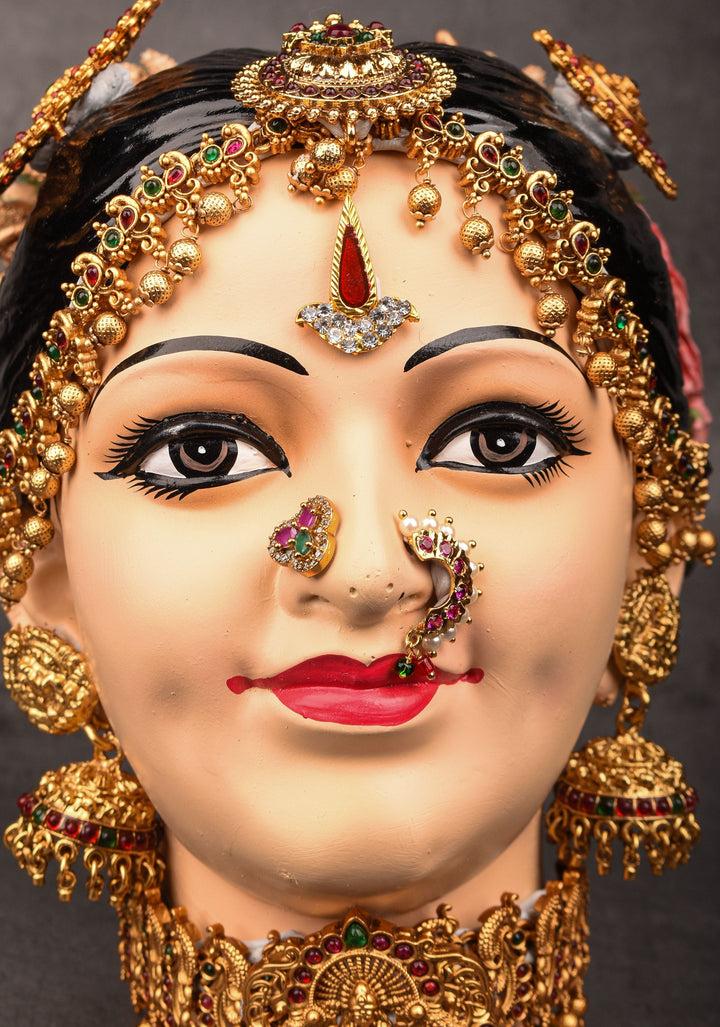Varalakshmi Amman Face -Elaborate with Jewelry Stone Decoration