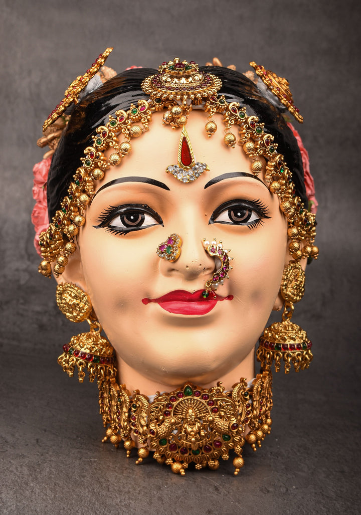 Varalakshmi Amman Face -Elaborate with Jewelry Stone Decoration