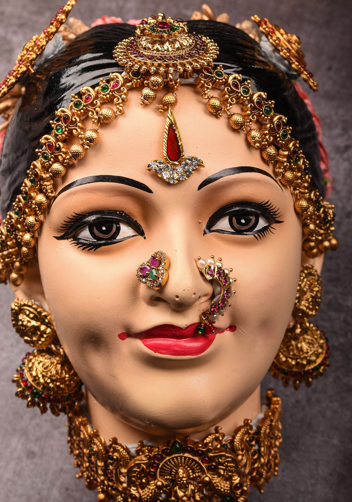 Varalakshmi Amman Face -Elaborate with Jewelry Stone Decoration