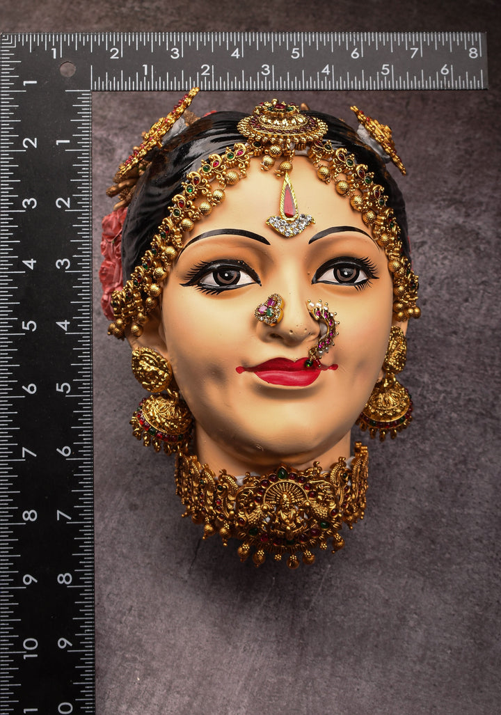 Varalakshmi Amman Face -Elaborate with Jewelry Stone Decoration