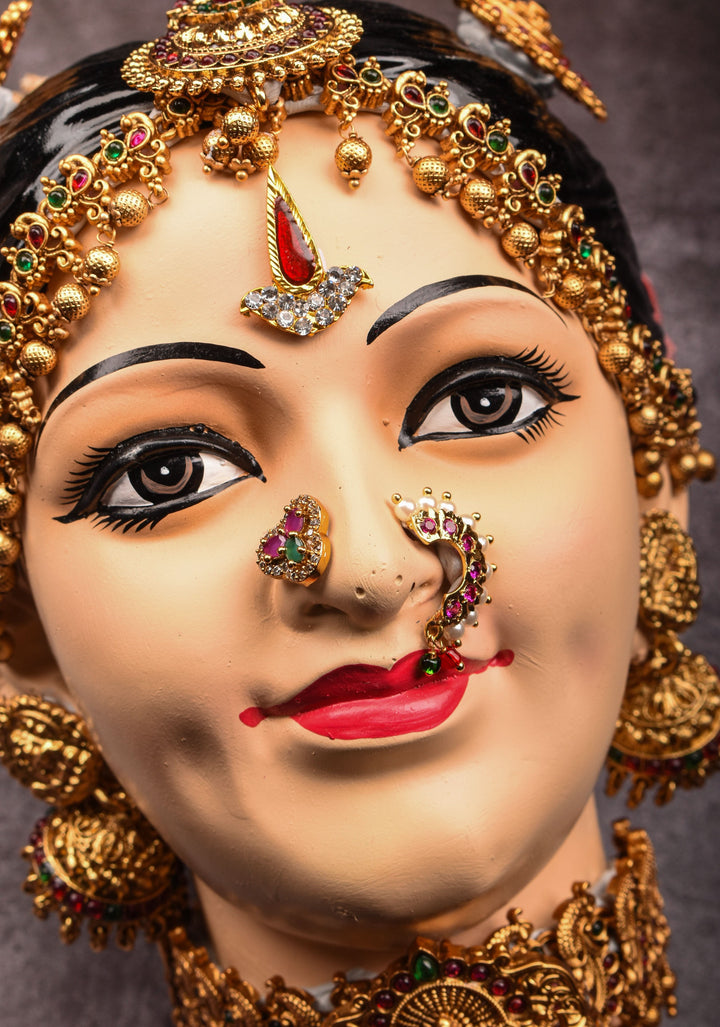 Varalakshmi Amman Face -Elaborate with Jewelry Stone Decoration