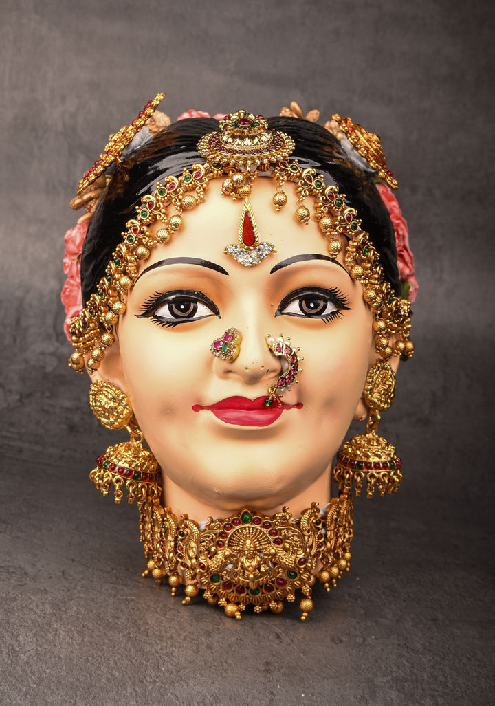 Varalakshmi Amman Face -Elaborate with Jewelry Stone Decoration