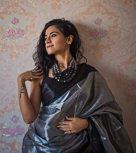 You Are Platinum - Black Tissue Cotton Saree-SHOBITAM