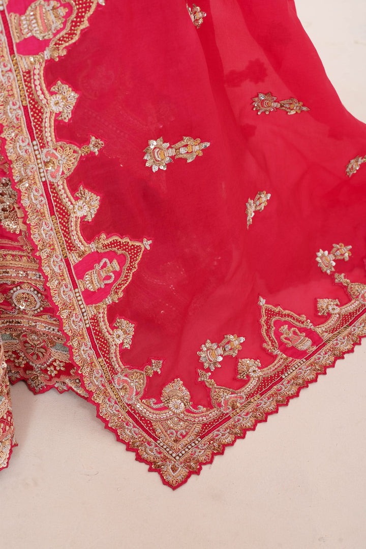 Dahlia Raw Silk Lehenga with embroidery, Customizable, Made to Order