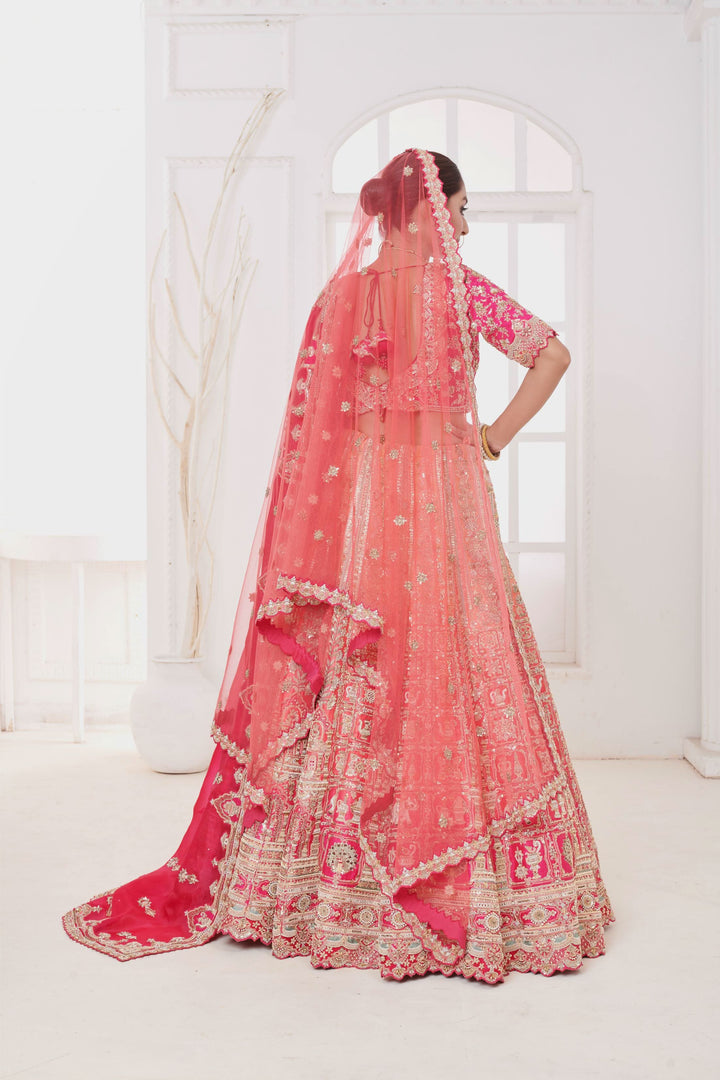 Dahlia Raw Silk Lehenga with embroidery, Customizable, Made to Order