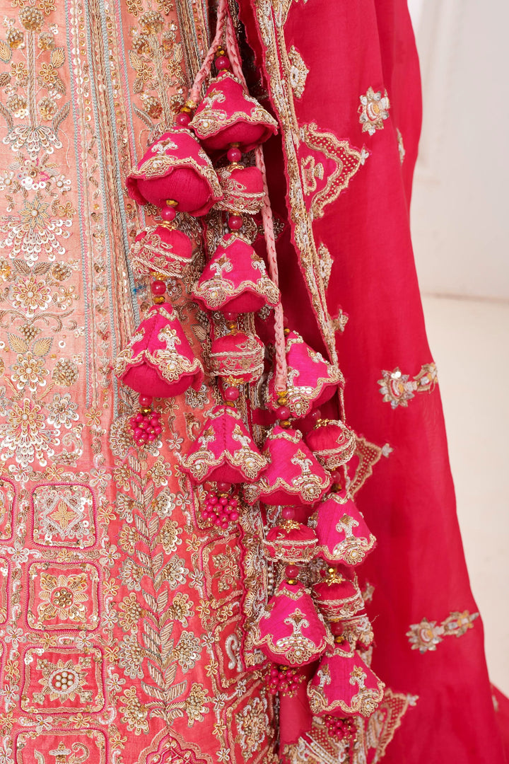 Dahlia Raw Silk Lehenga with embroidery, Customizable, Made to Order