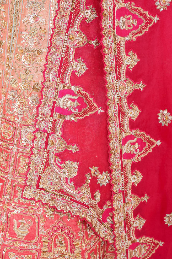 Dahlia Raw Silk Lehenga with embroidery, Customizable, Made to Order