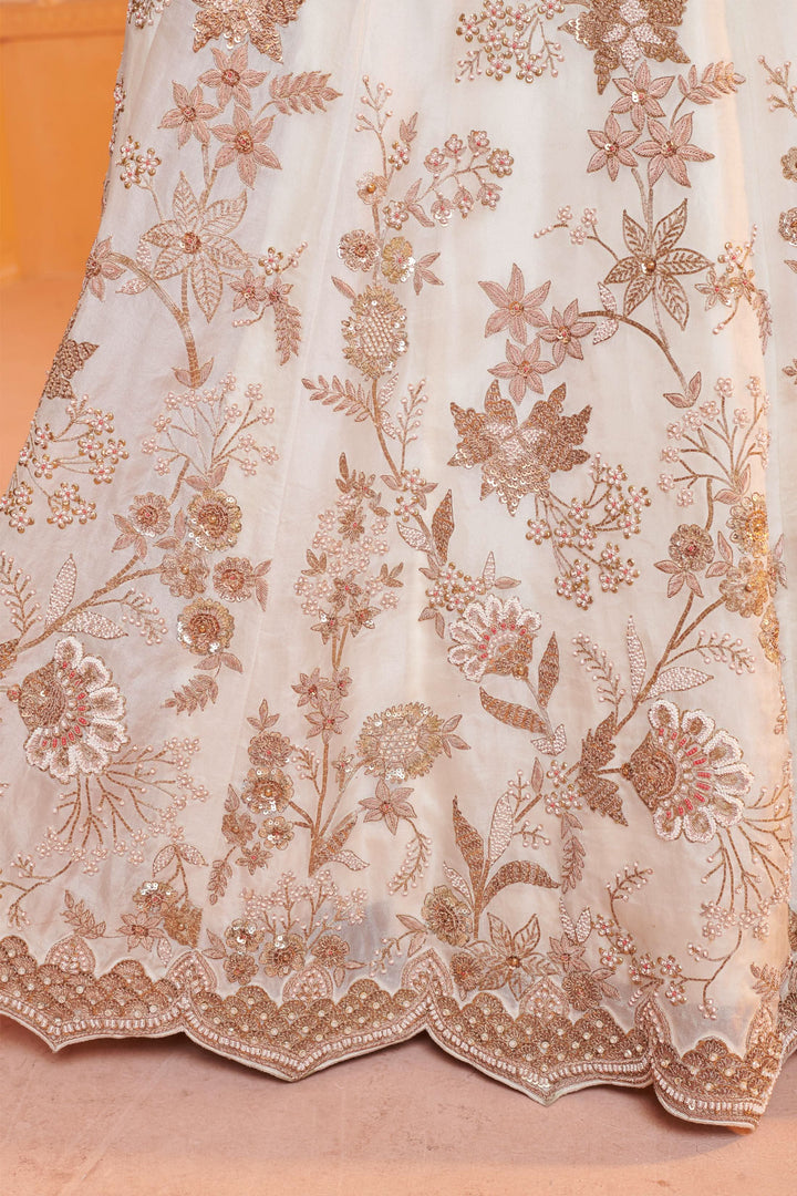 Irene Ivory Lehenga with Dori embroidery, Customizable, Made to Order