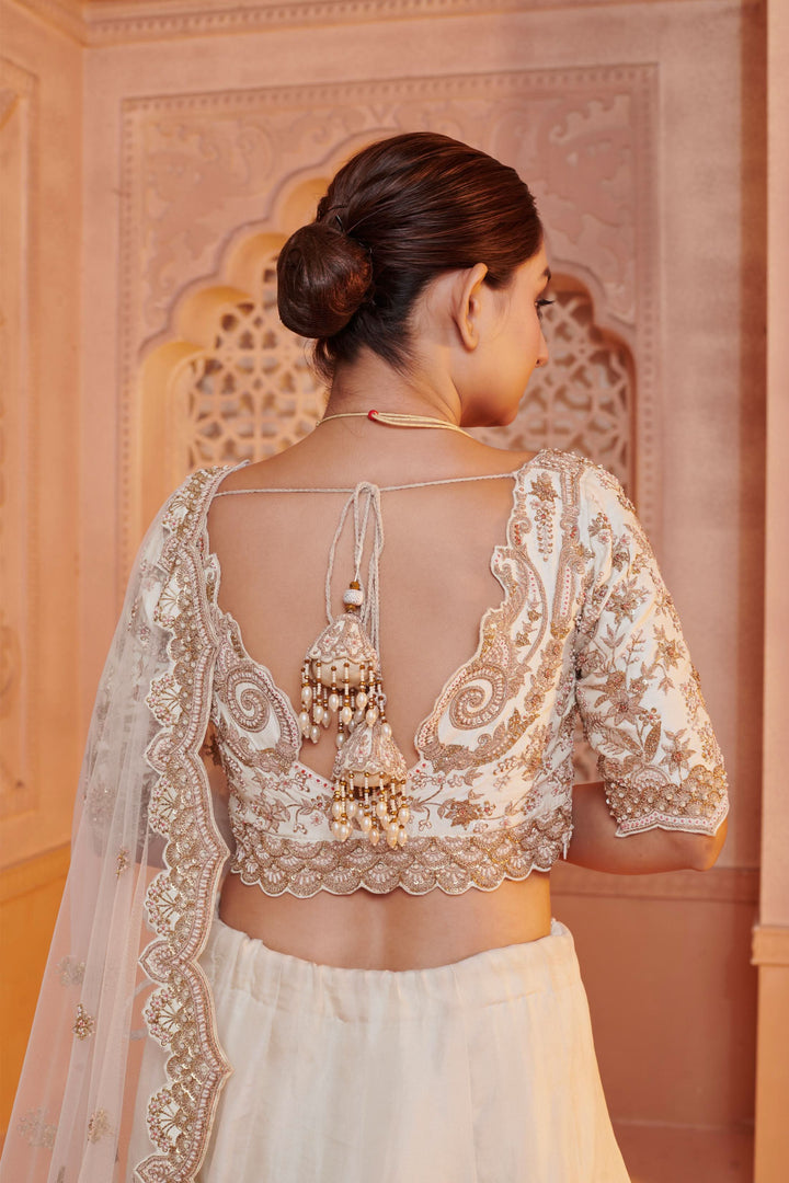 Irene Ivory Lehenga with Dori embroidery, Customizable, Made to Order