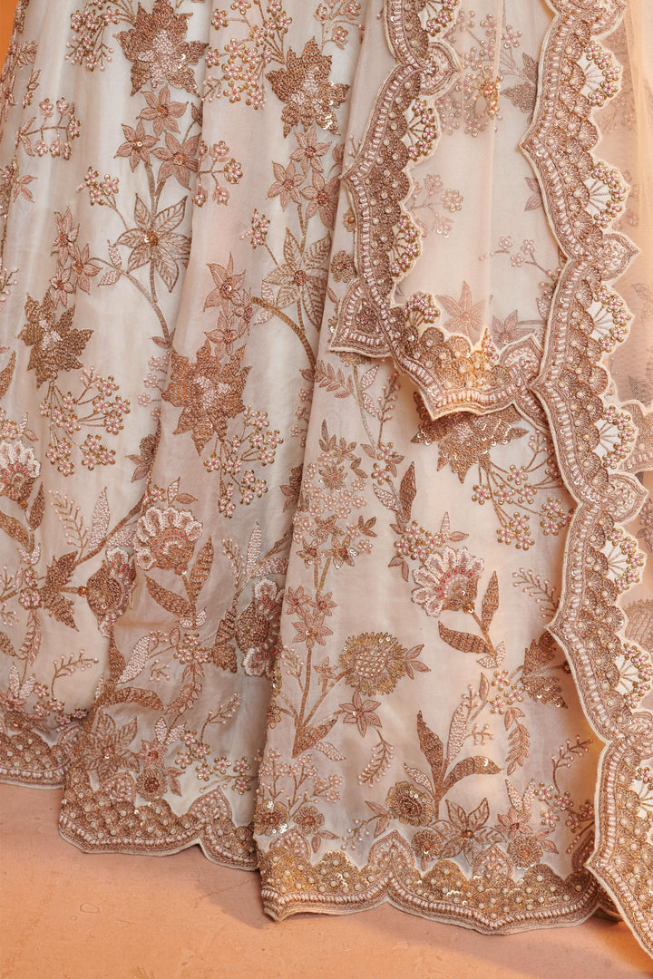 Irene Ivory Lehenga with Dori embroidery, Customizable, Made to Order