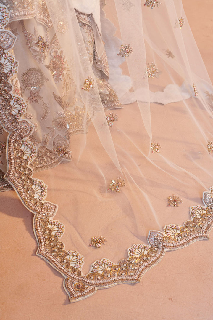 Irene Ivory Lehenga with Dori embroidery, Customizable, Made to Order