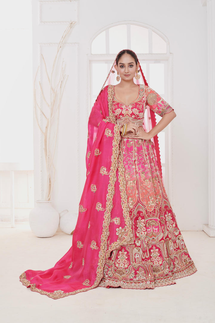Rosaline Ombre Lehenga with embroidery, Customizable, Made to Order