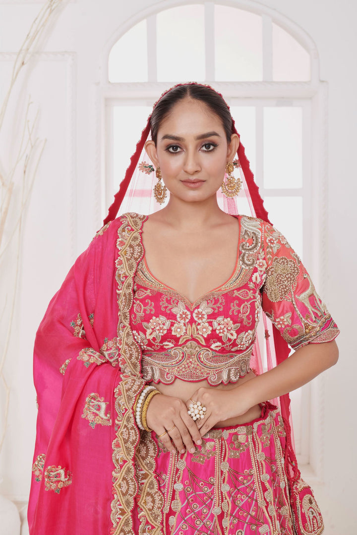 Rosaline Ombre Lehenga with embroidery, Customizable, Made to Order