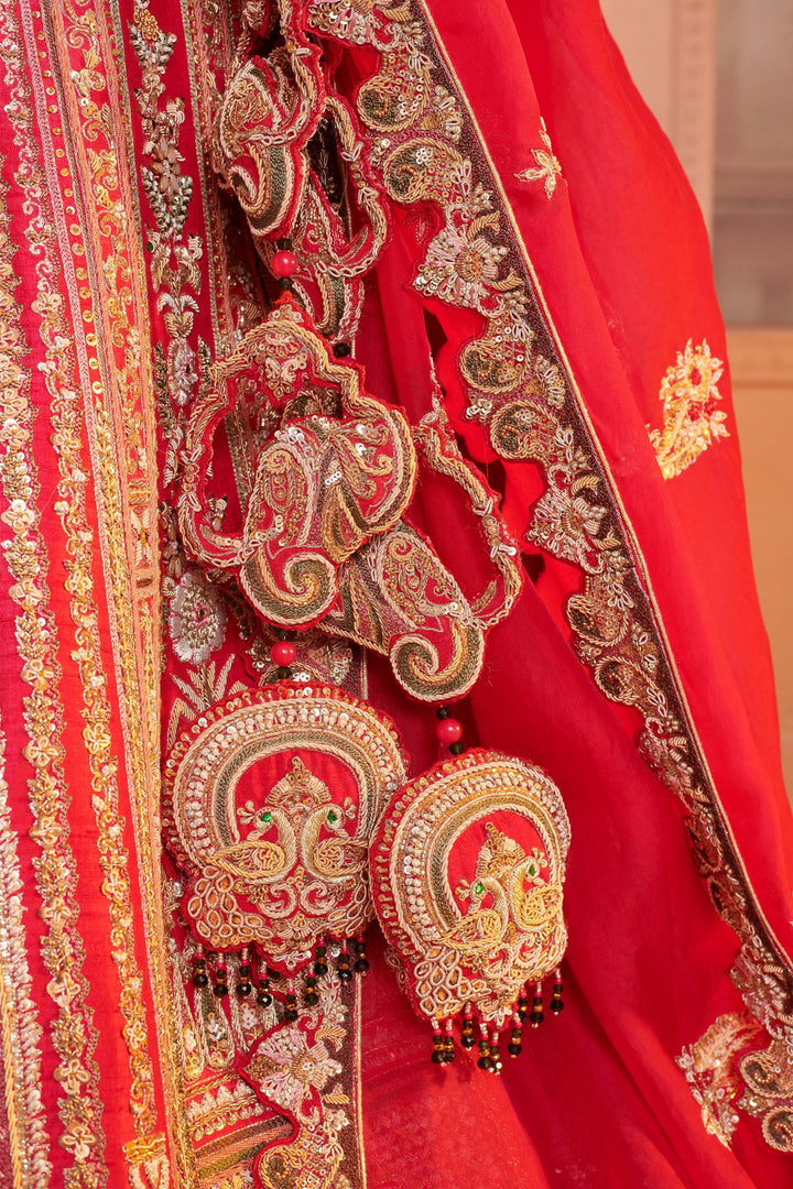 Exotic Lehenga with 3d Bride Motifs, full meenakari handwork and double dupattas, Customizable, Made to Order