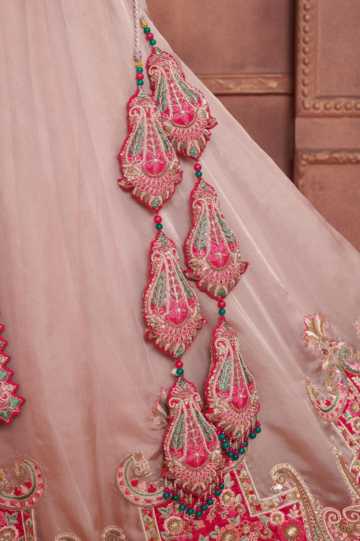 Pastel Peony Lehenga with embroidery, Customizable, Made to Order