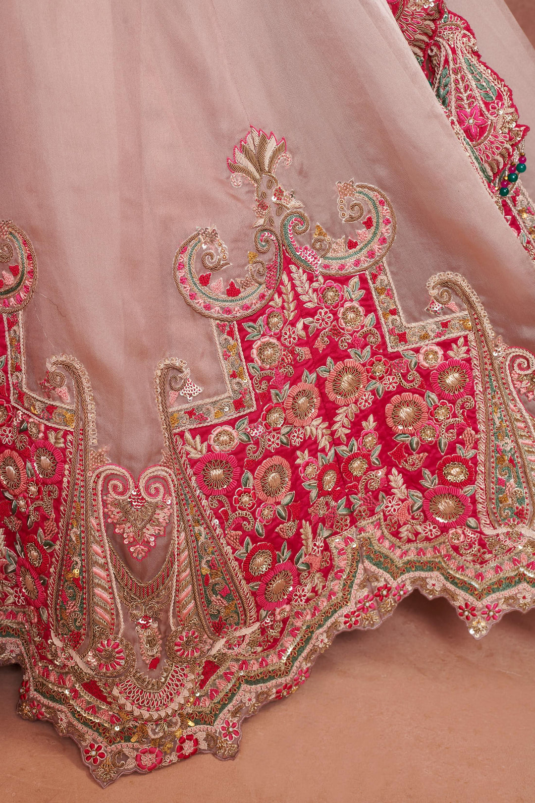 Pastel Peony Lehenga with embroidery, Customizable, Made to Order