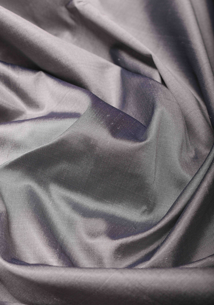 PREORDER - Silver Chalice Semi-Silk Saree with Elegant Zari Border