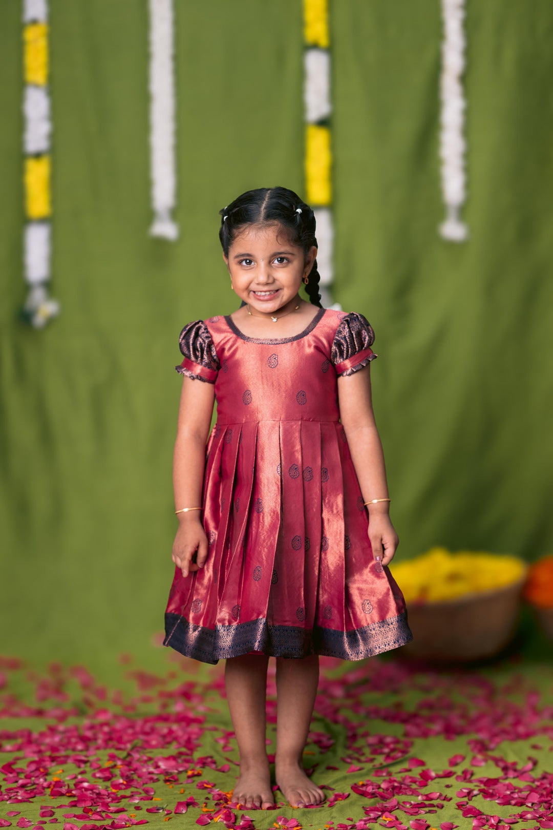 Yamini Deep Peach Frock Mini | Made to Order | SHOBITAM