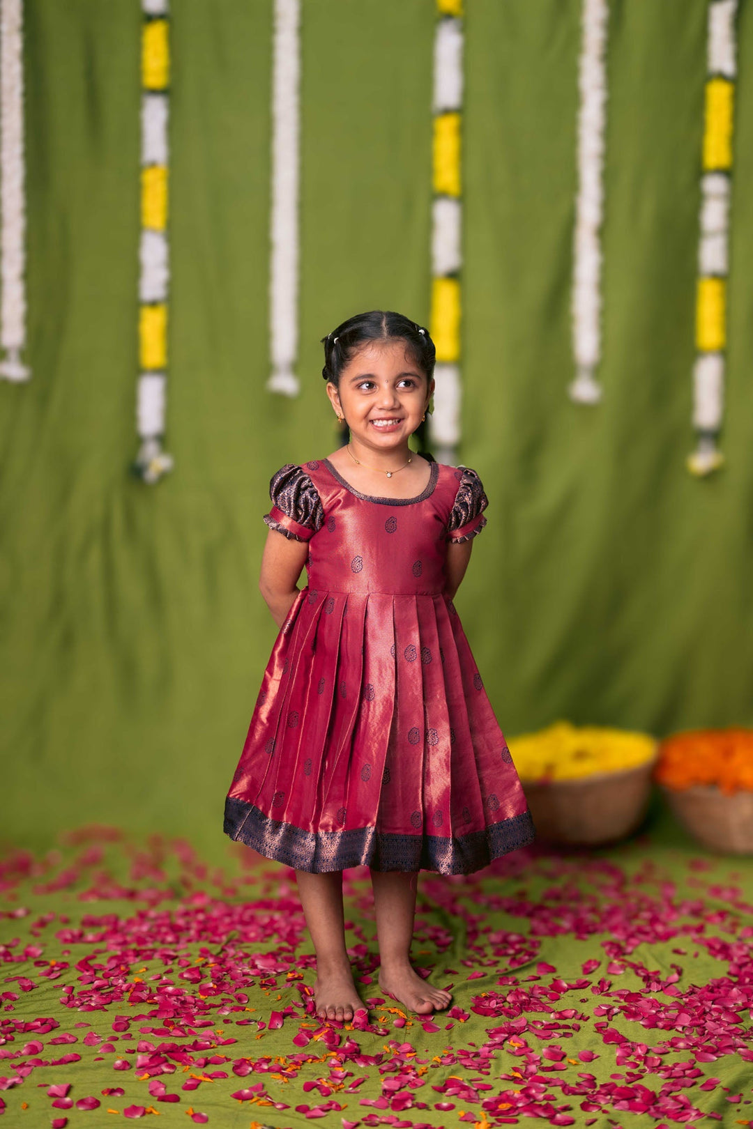 Yamini Deep Peach Frock Mini | Made to Order | SHOBITAM