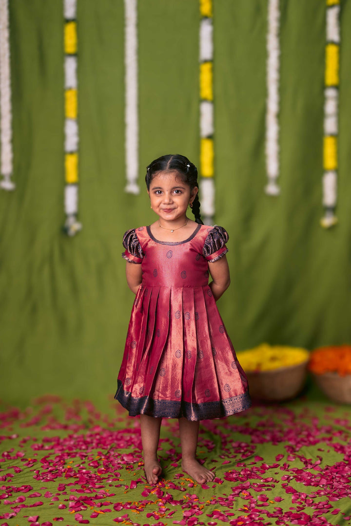 Yamini Deep Peach Frock Mini | Made to Order | SHOBITAM