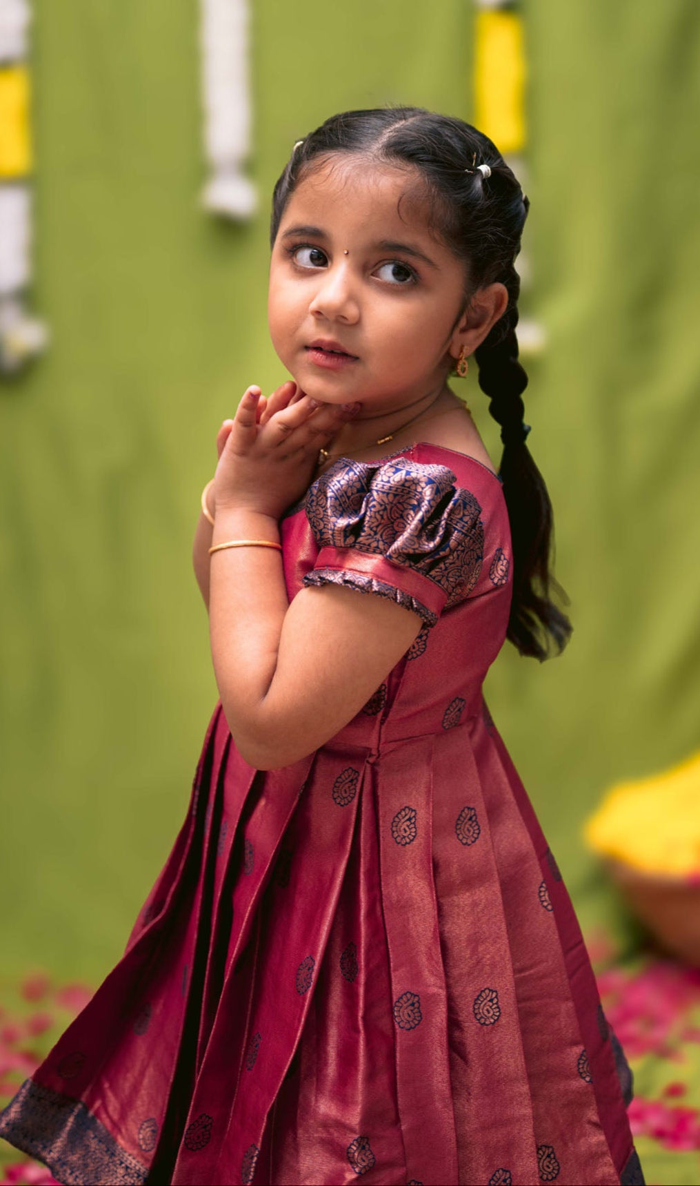 Yamini Deep Peach Frock Mini | Made to Order | SHOBITAM