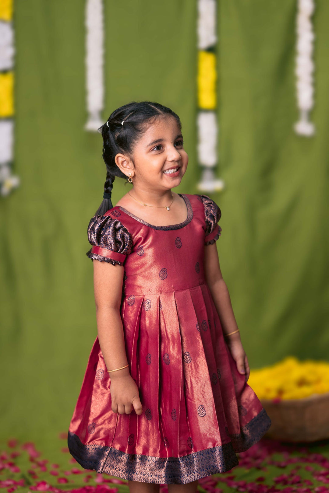 Yamini Deep Peach Frock Mini | Made to Order | SHOBITAM