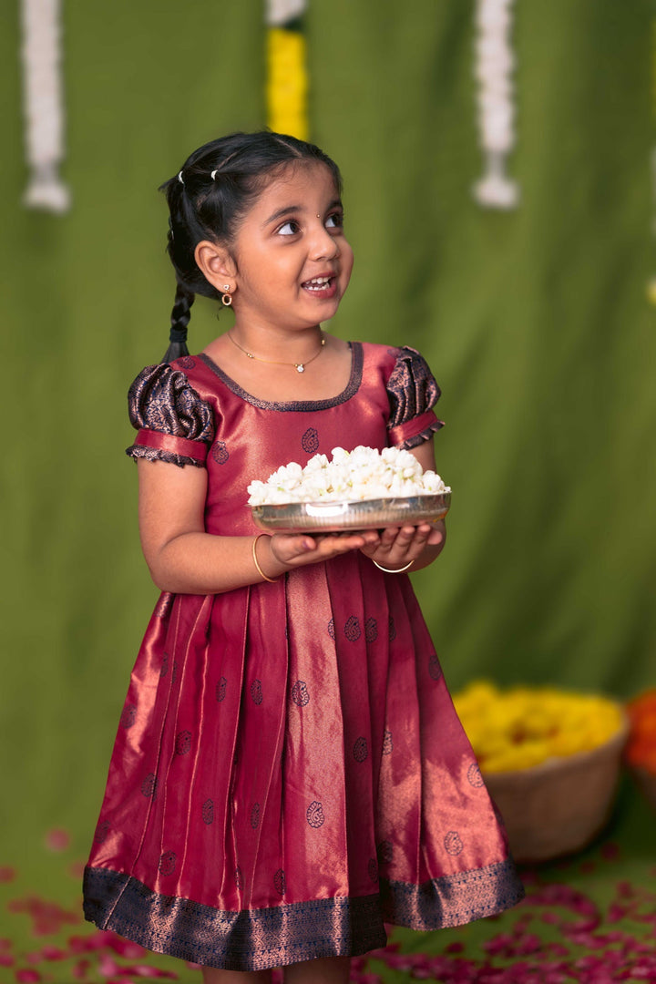 Yamini Deep Peach Frock Mini | Made to Order | SHOBITAM