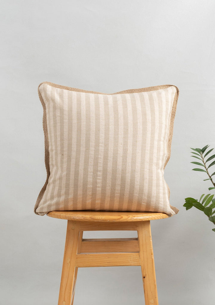 Loom Minimal Beige Linen Sofa Cushion Cover for Sofa 16"x 16" | SHOBITAM