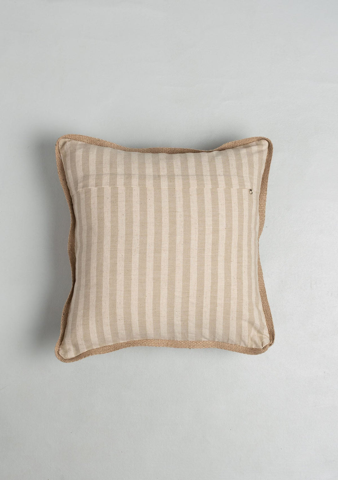 Loom Minimal Beige Linen Sofa Cushion Cover for Sofa 16"x 16" | SHOBITAM
