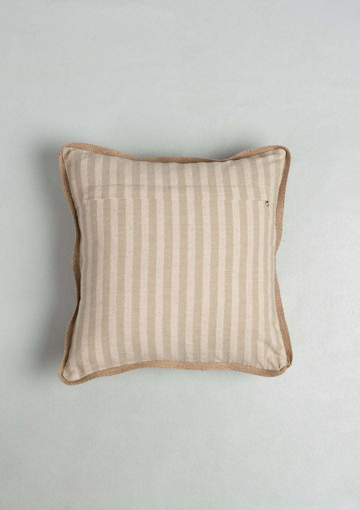Loom Minimal Beige Linen Sofa Cushion Cover for Sofa 16"x 16" | SHOBITAM