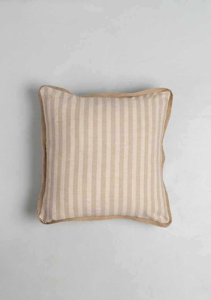 Loom Minimal Beige Linen Sofa Cushion Cover for Sofa 16"x 16" | SHOBITAM