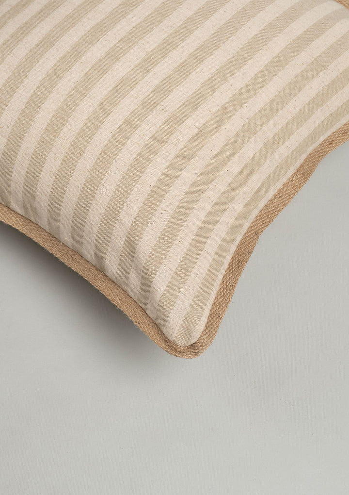 Loom Minimal Beige Linen Sofa Cushion Cover for Sofa 16"x 16" | SHOBITAM