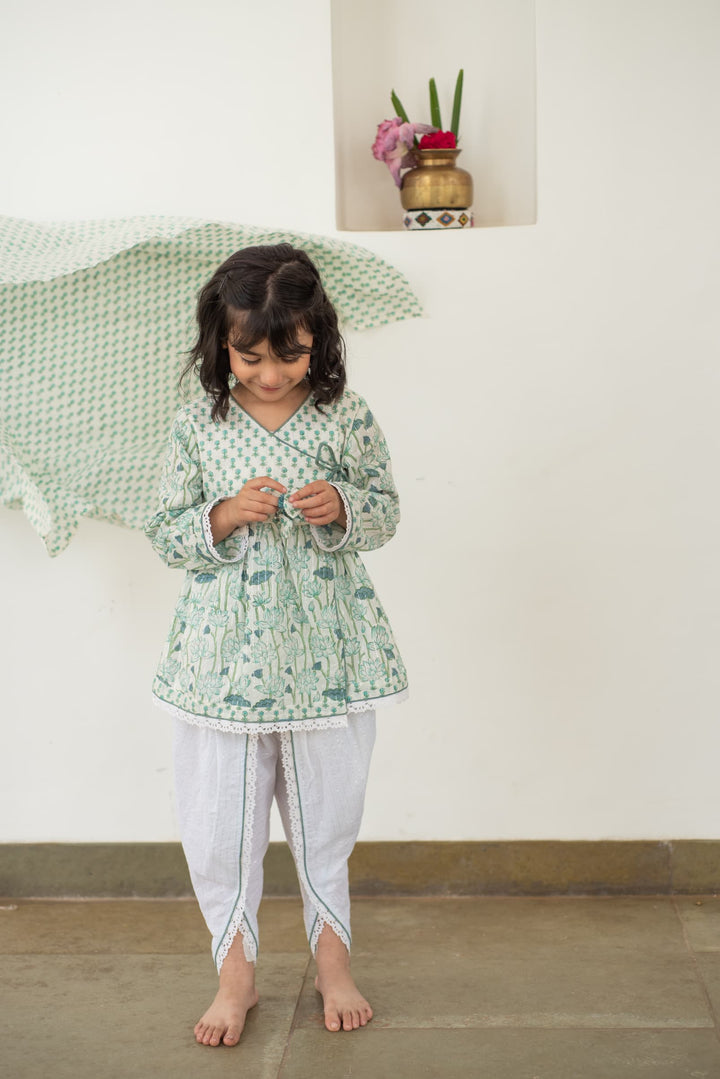 Lotus Bloom Angarakha-Dhoti Set | SHOBITAM