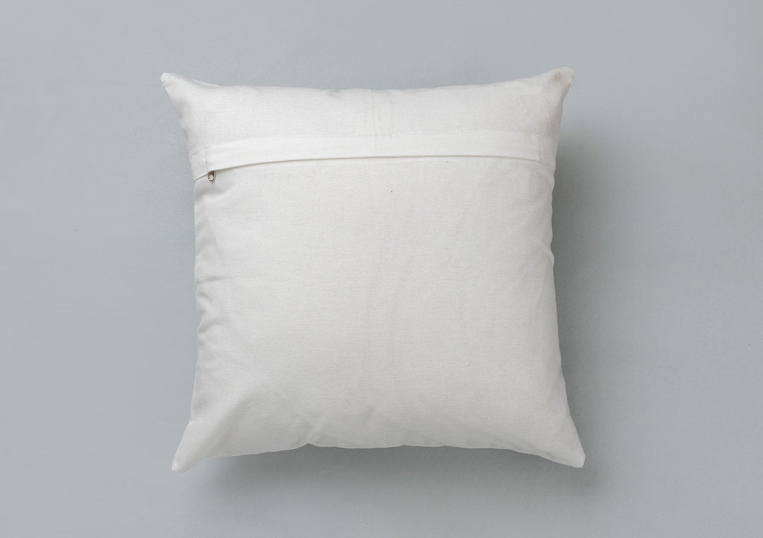 Lush Green Embroidered Floral Cushion Cover – 100% Cotton 16" x 16" | SHOBITAM