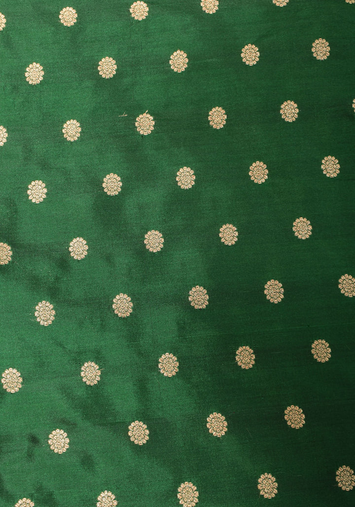 Vidya Balan Kanjivaram Pure Silk Blouse in Emerald Green with zari buttas , Mix and match Blouse for saree