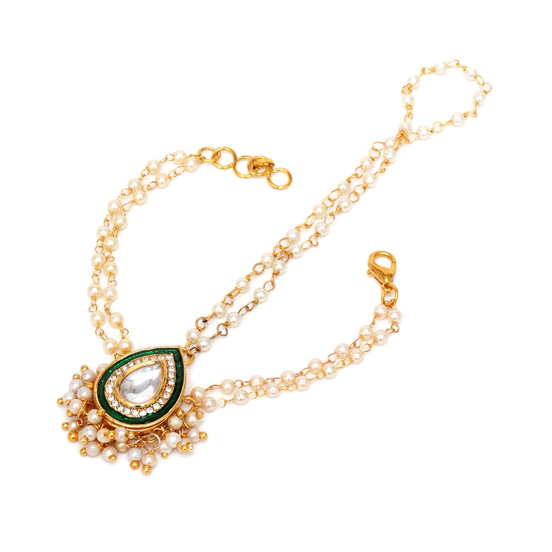 Women's Kundan Golden Hath Phool | SHOBITAM