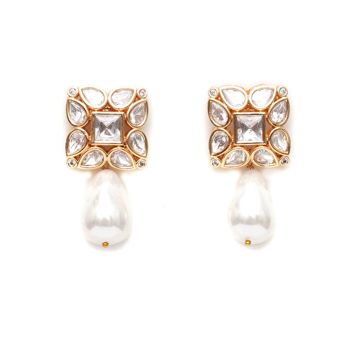 Kundan Studs with Pearl Drop | SHOBITAM
