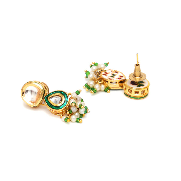 Dual Kundan Stone with Earrings | SHOBITAM