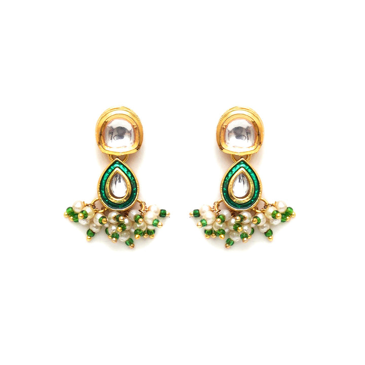 Dual Kundan Stone with Earrings | SHOBITAM