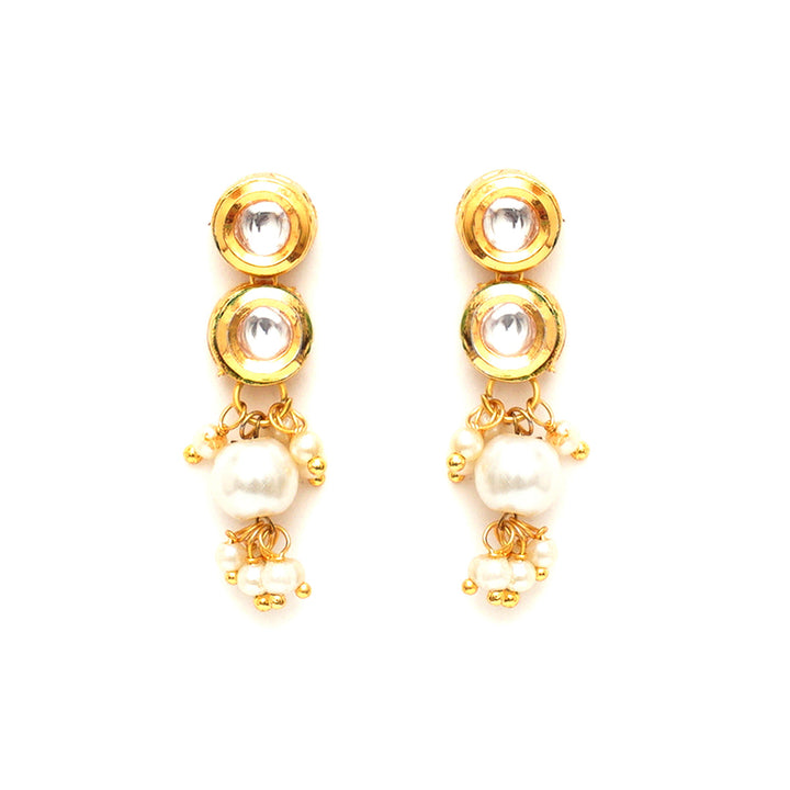 Women's Kundan Earrings with Pearl Drops | SHOBITAM